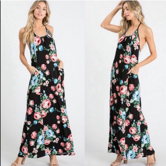 ✨Last One‼️ NEW Maxi Dress T-strap back with side pockets! - Picture 3 of 10